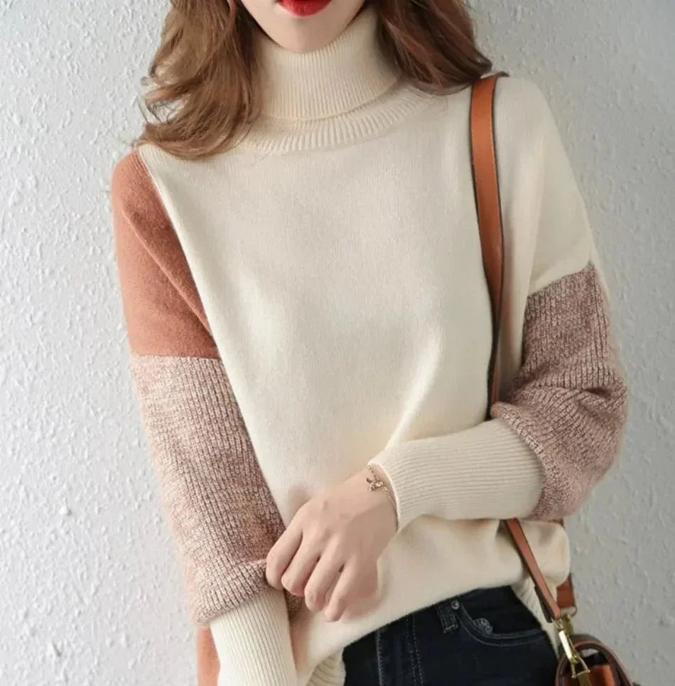 Amari Patchwork knitting sweater: stylish winter sweater