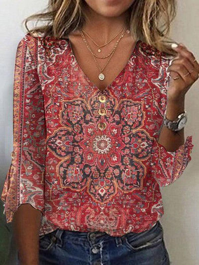 Arabella | Red Print Top