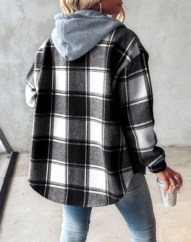 Lorenza | Checkered Hooded Top