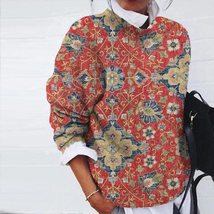 Chic sweater with patterns for women