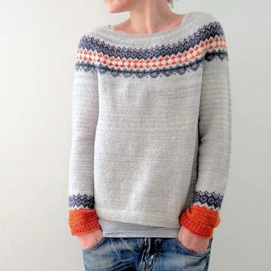 Grocher sweater with boho design