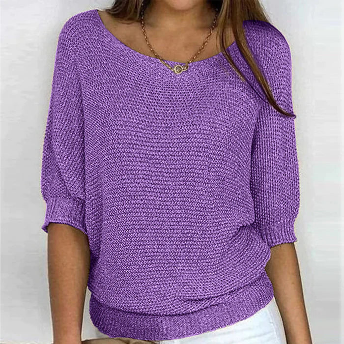 Sweater in a two -tone design for women with comfortable comfort