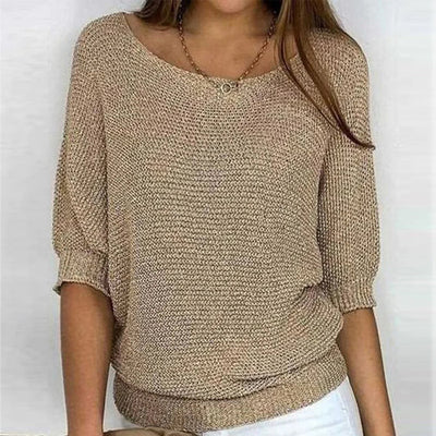Sweater in a two -tone design for women with comfortable comfort
