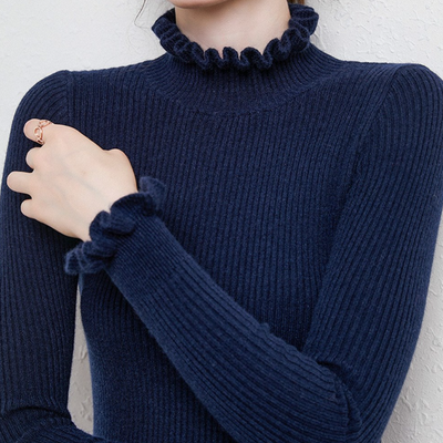 Kashmir sweater with elegant twirl design for stylish women