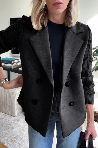 Amelia™ | Chic Knit-Sleeve Blazer