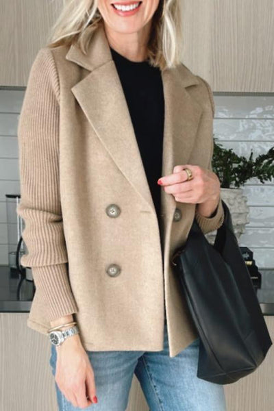 Amelia™ | Chic Knit-Sleeve Blazer