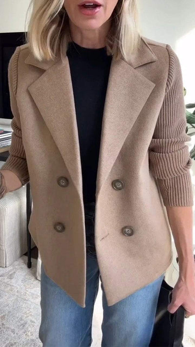 Amelia™ | Chic Knit-Sleeve Blazer