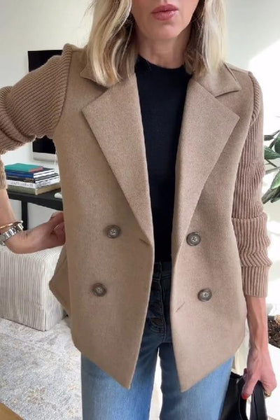 Amelia™ | Chic Knit-Sleeve Blazer
