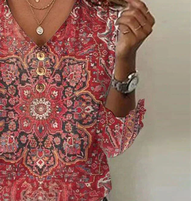 Arabella | Red Print Top