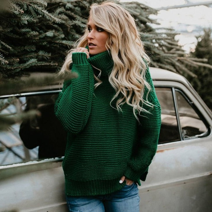 Thick turtleneck sweater for women