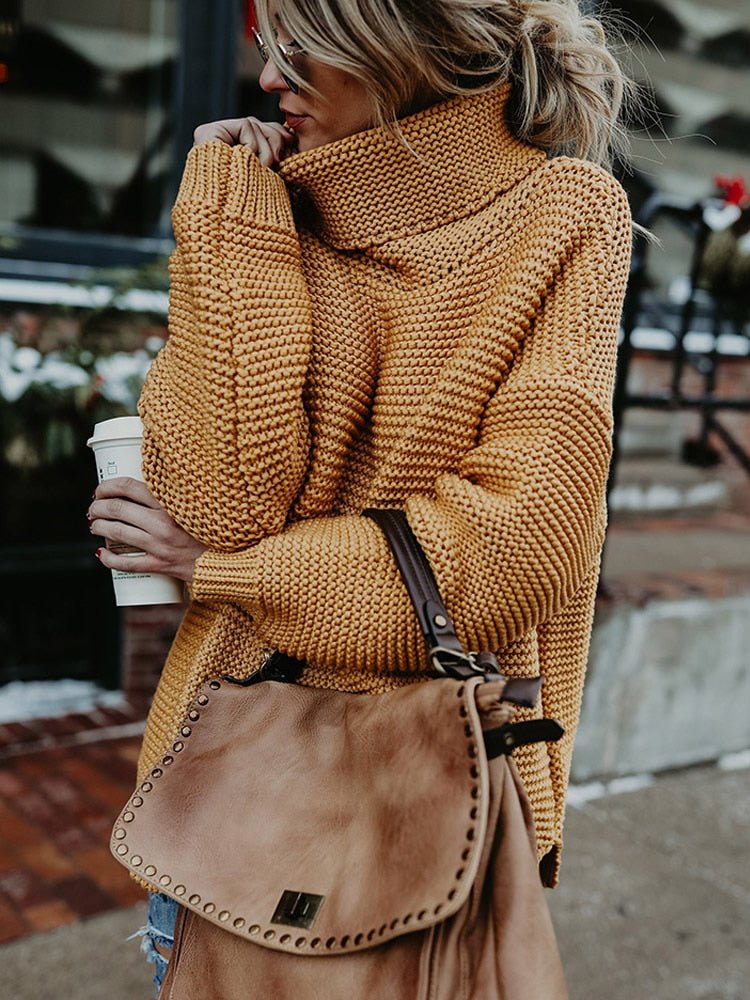 Thick turtleneck sweater for women