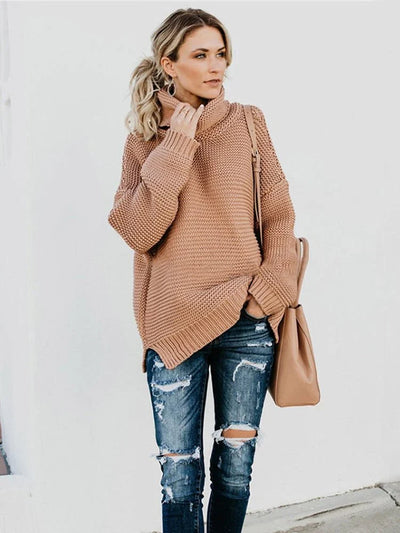 Thick turtleneck sweater for women