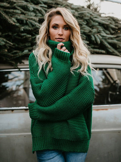 Thick turtleneck sweater for women