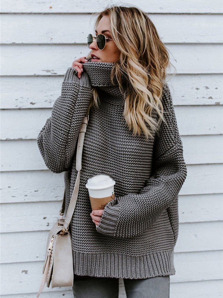 Thick turtleneck sweater for women