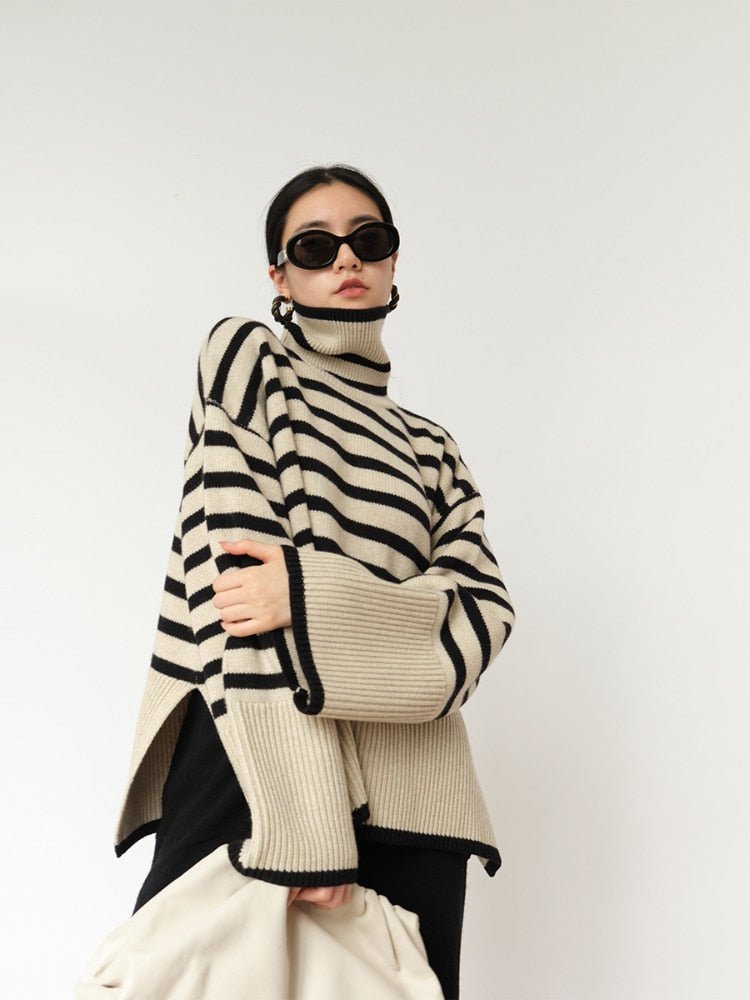 Women's sweater: warm rope for cold winter days
