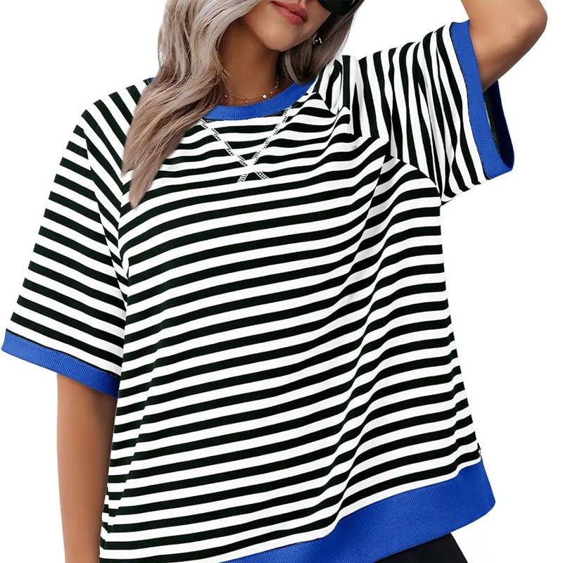 Tessa | Striped Casual Art Tee