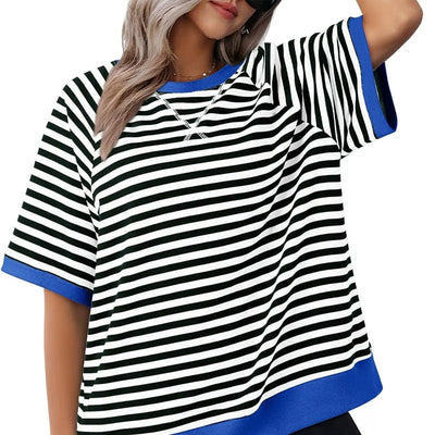 Tessa | Striped Casual Art Tee