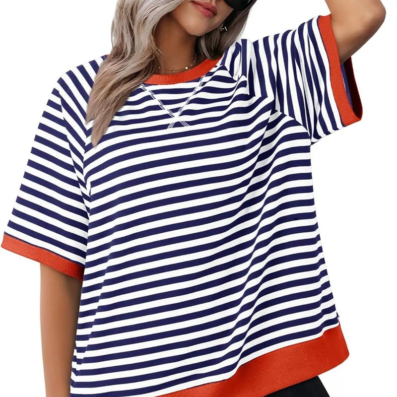 Tessa | Striped Casual Art Tee