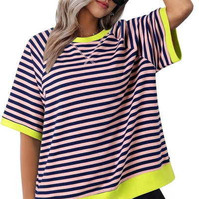 Tessa | Striped Casual Art Tee