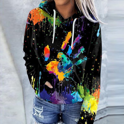Casual digital print sweater for cold winter days