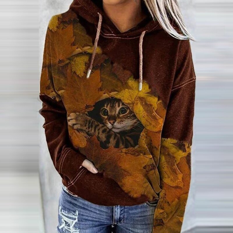 Casual digital print sweater for cold winter days