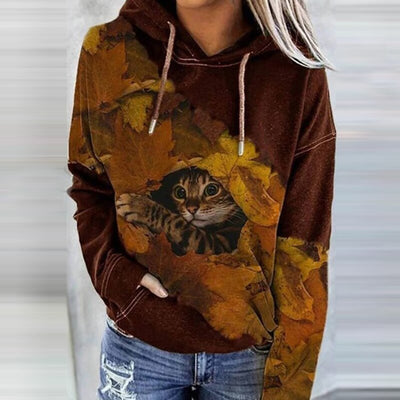 Casual digital print sweater for cold winter days