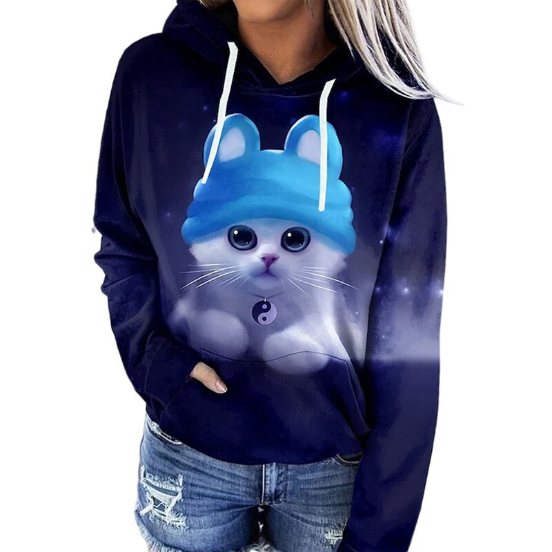 Casual digital print sweater for cold winter days