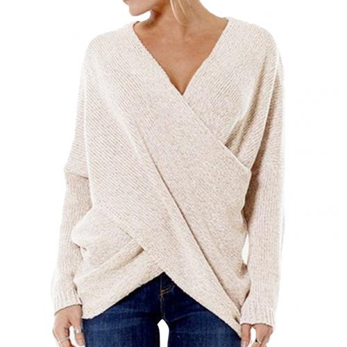 Women's sweater: warm, crossed rope for winter