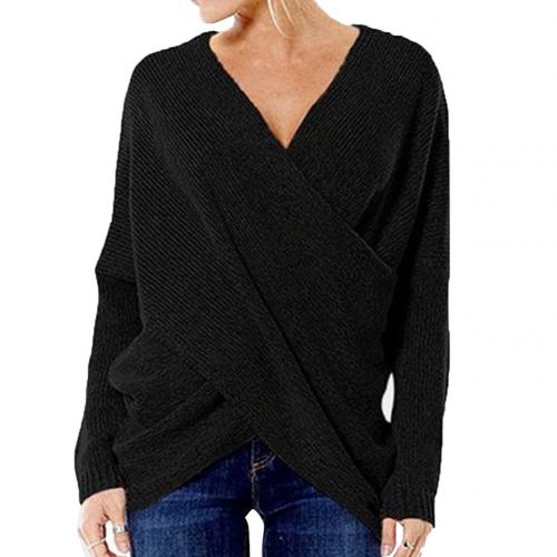Women's sweater: warm, crossed rope for winter