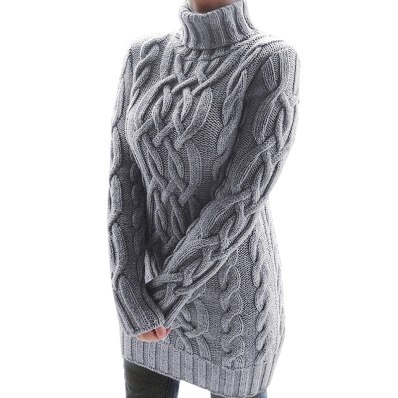 Stay warm and cozy with this stylish knitting dress