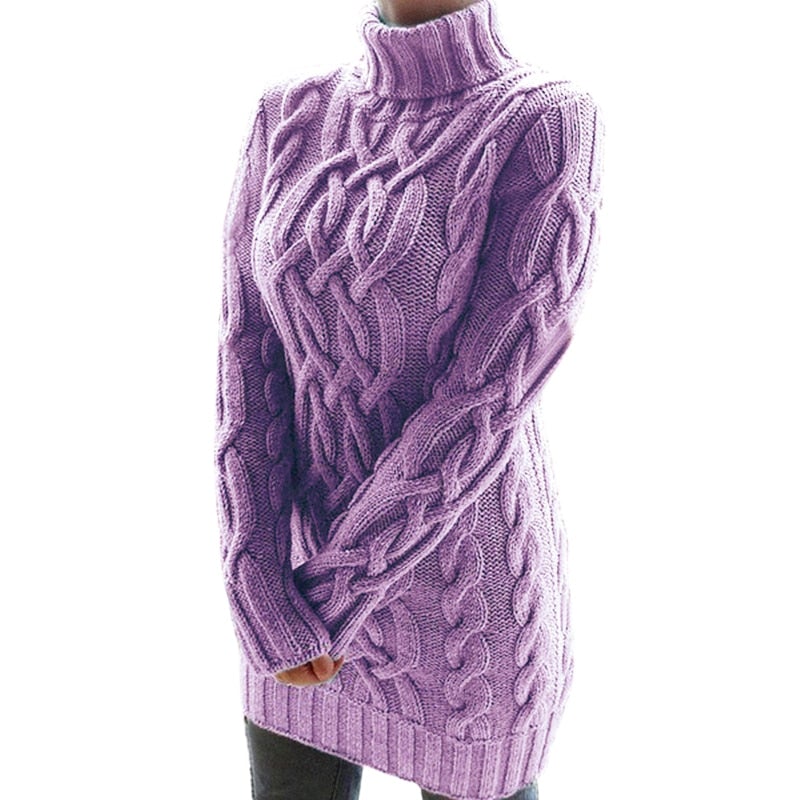 Stay warm and cozy with this stylish knitting dress