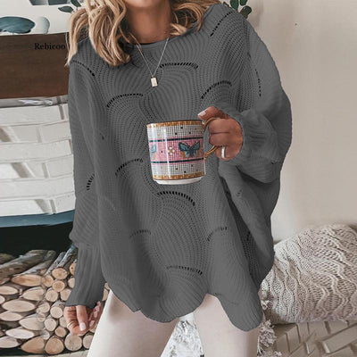 Knitting sweater with a loose fit