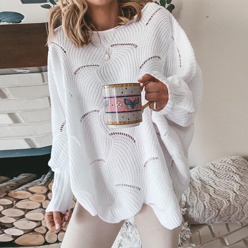 Knitting sweater with a loose fit