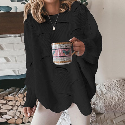 Knitting sweater with a loose fit
