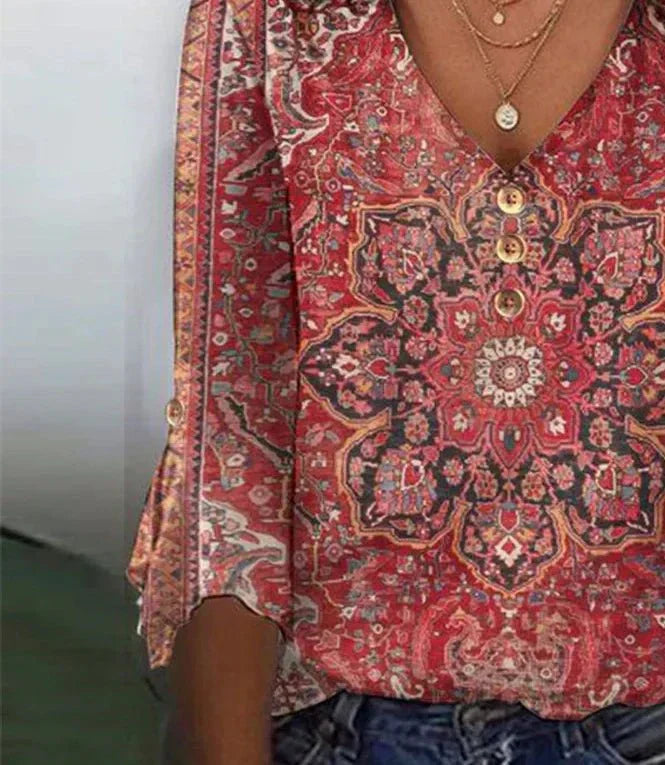 Arabella | Red Print Top